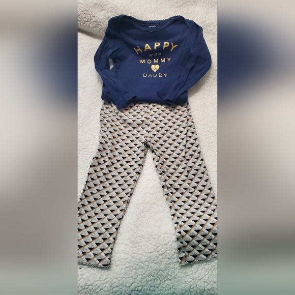 Carter's Navy and Gold 'Happy with Mommy' Shirt - Picture 1 of 3